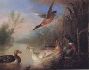 Marmaduke Cradock Waterfowl in a Landscape